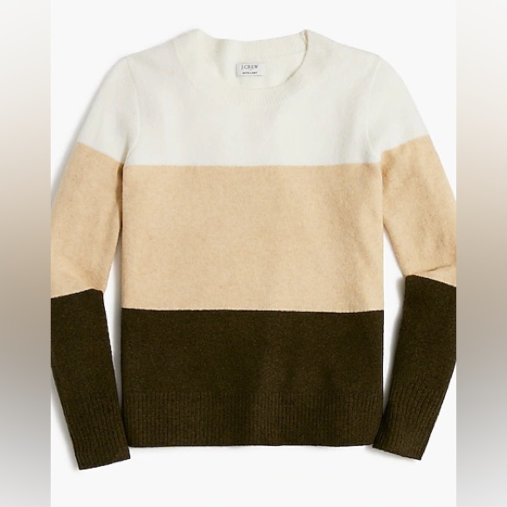 J. Crew Colorblock crewneck sweater in extra-soft yarn